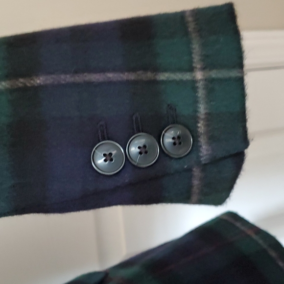 Talbots blue and green plaid blazer - Picture 6 of 12